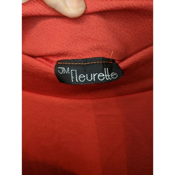 JM Fleurette Red Orange Flare Skirt Size M Medium Skater Knee Length - Picture 3 of 4